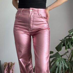 Pink Metallic Pants